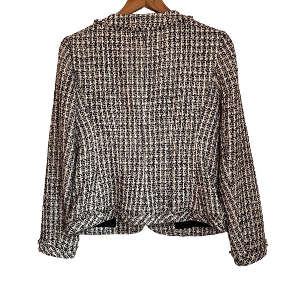 Vintage Kate Hill Tweed Button Front Jacket Black Cream - Picture 2 of 9